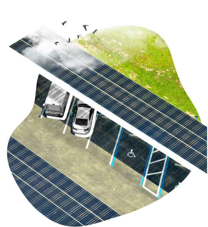 Abris de parking avec panneaux solaires