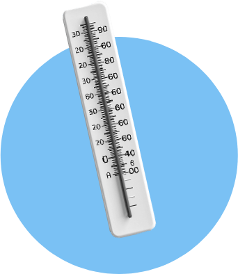 Thermomètre sur un rond